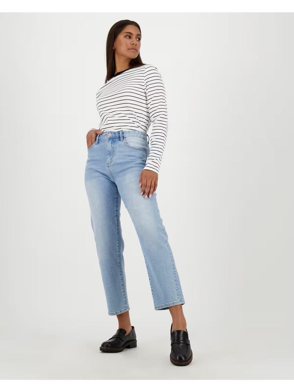 Poetry Dylan High Rise Straight Jeans Light Wash Ankle Capsole Womens UK 12 US 8